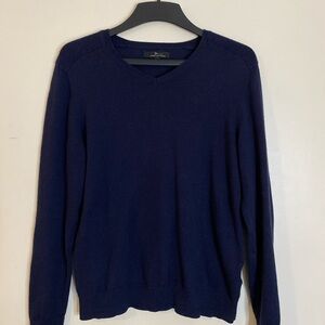 Marc Anthony cotton cashmere Men's Navy V-Neck Sweater